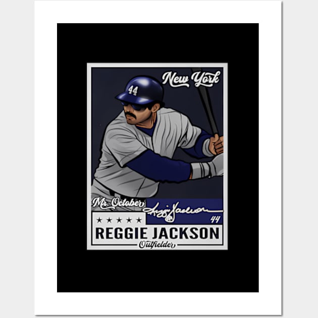 Reggie Jackson New York Y Throwback Card Wall Art by binchudala